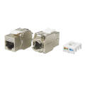 Вставка Keystone Jack RJ-45(8P8C), кат.5e,экр, тип180 гр,бел, Hyperline KJ8-8P8C-C5e-180-TLS-SH-F-WH