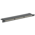 Патч-панель 0,5U, 19'', 24хRJ45, STP, кат.6а, Dual IDC, ITK PP24-D05UC6AS-D05H