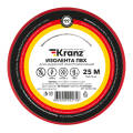 Изолента 0,13х15мм, 25м, красная, KRANZ KR-09-2104