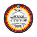 Изолента 0,18х19мм, 20м, красная, KRANZ KR-09-2804