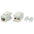 Вставка Keystone Jack RJ-45(8P8C), Кат.6а, тип 180 град., белая, Hyperline KJ8-8P8C-C6A-180-WH