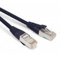 Патч-корд SF/UTP 4 пары, Кат.5е, 2хRJ45, 1м, черный, LSZH, Hyperline PC-LPM-SFTP-RJ45-RJ45-C5e-1M-LSZH-BK