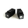 Вставка Keystone Jack USB 2.0 (Type B), ROHS, с проход. адаптер., черная, Hyperline KJ1-USB-B2-BK