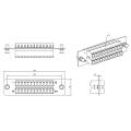 Панель для FO-19BX с 24 LC адаптерами, SM, 120x32мм, Hyperline FO-FPM-W120H32-24LC-BL