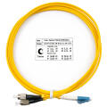 Шнур оптический LC/UPC-FC/UPC, SM, 2м, Duplex, желтый, Cabeus FOP(d)-9-LC-FC-2m