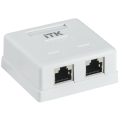 Розетка внешняя 2 порта RJ45, FTP, кат.5e, ITK CS2-1C5EF-22