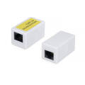 Адаптер проходной (coupler), Кат.5e, UTP, тип RJ45-RJ45, белый, Cabeus CA-8P8C-C5e-WH