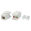 Вставка Keystone Jack RJ-45(8P8C), Кат.6, тип 180 град., белая, Hyperline KJ8-8P8C-C6-180-WH