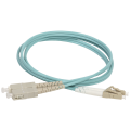 Шнур оптический LC/UPC-SC/UPC, MM 50/125, 15м, Duplex OM3, бирюзовый, ITK FPC5003-LCU-SCU-C2L-15M
