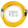 Шнур оптический LC/UPC-FC/UPC, SM, 15м, Duplex, желтый, Cabeus FOP(d)-9-LC-FC-15m