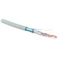 Кабель FTP 2 пары, Кат.5, внутр., 0,51мм, PVC, серый, 500м, Hyperline FUTP2-C5-S24-IN-PVC-GY-500