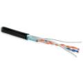 Кабель FTP 2 пары, Кат.5, внеш., 0,51мм, PE, черный, 500м, Hyperline FUTP2-C5-S24-OUT-PE-BK-500