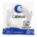 Патч-корд UTP 4 пары, Кат.5е, 2xRJ45, 5м, белый, PVC, Cabeus PC-UTP-RJ45-Cat.5e-5m-WH