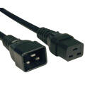 Кабель электропитания (сетевой) 3х1,5мм², 16А, C19-C20, черн, 0,5м, Hyperline PWC-IEC19-IEC20-0.5-BK