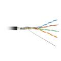 Кабель FTP 4 пары, Кат.5e, внеш., 0,51мм, PE, чёрный, 100м, Hyperline FUTP4-C5E-S24-OUT-PE-BK-100