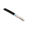 Кабель FTP 4 пары, Кат.5e, внеш., 0,51мм, PE, чёрный, 500м, Hyperline FUTP4-C5E-S24-SW-OUT-PE-BK-500