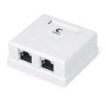 Розетка компьютерная RJ-45, кат.5e, экран., двойная, внешняя, Cabeus WS-8P8C-Cat.5e-SH-2