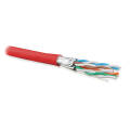 Кабель FTP 4 пары, Кат.6a, внутр., 0,57мм, PVC, красный, 500м, Hyperline UFTP4-C6A-S23-IN-PVC-RD-500