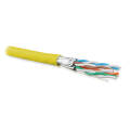 Кабель FTP 4 пары, Кат.6a, внутр., 0,57мм, PVC, жёлтый, 500м, Hyperline UFTP4-C6A-S23-IN-PVC-YL-500
