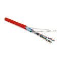 Кабель FTP 4 пары, Кат.5e, внутр., 0,48мм, LSZH, красный, 305м, Hyperline FUTP4-C5E-P26-IN-LSZH-RD-305