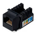 Вставка Keystone Jack RJ-45(8р8с), Кат.6, 110, черная, Cabeus KJ-RJ45-Cat.6-90-BK