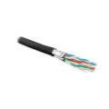 Кабель FTP 4 пары, Кат.6a, внеш., 0,57мм, PE, чёрный, 500м, Hyperline UFTP4-C6A-S23-OUT-PE-BK-500