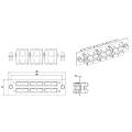 Панель для FO-19BX с 6 SC (duplex) адаптерами, SM, 120x32мм, Hyperline FO-FPM-W120H32-6DSC-BL