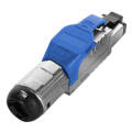 Коннектор (разъем) RJ-45, Кат.6a, экран., полевая заделка, синий, Hyperline PLUE-8P8C-S-C6A-SH-BL