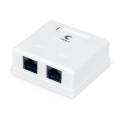 Розетка компьютерная RJ-45, Кат.6, двойная, внешняя, Dual IDC, Cabeus WS-8P8C-Cat.6-2 