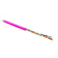 Кабель UTP 4 пары, Кат.5e, внутр., 0,51мм, PVC, розовый, 100м, Hyperline UUTP4-C5E-S24-IN-PVC-PK-100