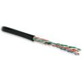 Кабель UTP 4 пары, Кат.5e, внеш., 0,51мм, PE, чёрный, 500м, Hyperline UUTP4-C5E-S24-OUT-PE-BK-500