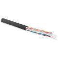 Кабель UTP 4 пары, Кат.6, внеш., 0,55мм, LSZH, черный, 305м, Hyperline UUTP4R-C6-S23-OUT-LSZH-BK-305