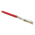 Кабель SF/UTP 4 пары, Кат.6, внутр., 0,48мм, LSZH, красный, 500м, Hyperline SFUTP4-C6-P26-IN-LSZH-RD-500