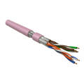 Кабель FTP 4 пары, Кат.6, внутр., 0,48мм, LSZH, розовый, 100м, Hyperline UFTP4-C6-P26-IN-LSZH-PK-100