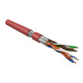Кабель FTP 4 пары, Кат.6, внутр., 0,48мм, LSZH, красный, 500м, Hyperline UFTP4-C6-P26-IN-LSZH-RD-500