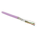 Кабель SF/UTP 4 пары, Кат.6, внутр., 0,48мм, LSZH, розовый, 500м, Hyperline SFUTP4-C6-P26-IN-LSZH-PK-500