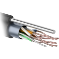 Кабель FTP 4 пары, Кат.5e, внеш. с тросом, 0,48мм, PE, черный, 305м, PROconnect 01-0155