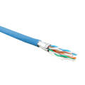 Кабель FTP 4 пары, Кат.6, внутр., 0,55мм, LSZH, синий, 500м, Hyperline UFTP4-C6-S23-IN-LSZH-BL-500