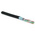 Кабель FTP 4 пары, Кат.6, внеш., 0,55мм, LSZH, чёрный, 500м, Hyperline UFTP4-C6-S23-OUT-LSZH-BK-500