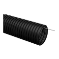 Труба гофрированная ПНД с протяжкой, d25мм, 10м, черная, IEK CTG20-25-K02-010-1