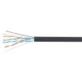 Кабель FTP 4 пары, Кат.5e, внеш., С ТРОССОМ, 0,50мм, РЕ, черный, 305м, Cabeus FTP-4P-Cat.5e-SOLID-ST-OUT