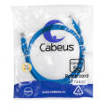 Патч-корд UTP 4 пары, Кат.5е, 2xRJ45, 1м, синий, PVC, Cabeus PC-UTP-RJ45-Cat.5e-1m-BL