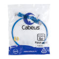 Патч-корд UTP 4 пары, Кат.5е, 2xRJ45, 0.5м, синий, PVC, Cabeus PC-UTP-RJ45-Cat.5e-0.5m-BL