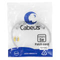 Патч-корд UTP 4 пары, Кат.5е, 2xRJ45, 0.5м, серый, PVC, Cabeus PC-UTP-RJ45-Cat.5e-0.5m