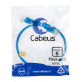Патч-корд UTP 4 пары, Кат.6, 2xRJ45, 0,5м, синий, PVC, Cabeus PC-UTP-RJ45-Cat.6-0.5m-BL
