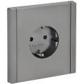 FORTE&PIANO Розетка 1-местная с заземлением без защитных шторок безвинтовое крепление 16А FP514 стал