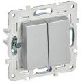 SKANDY Выключатель 2-клавишный перекрестный 10А SK-V06S серебряный IEK