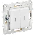SKANDY Выключатель 2-клавишный проходной с индикацией 10А SK-V10W арктический белый IEK