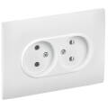 SKANDY Розетка 2-местная без заземления без защитных шторок 10А в сборе SK-R10W арктический белый IE