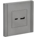 FORTE&PIANO Розетка USB A+C 18Вт FP551 сталь IEK